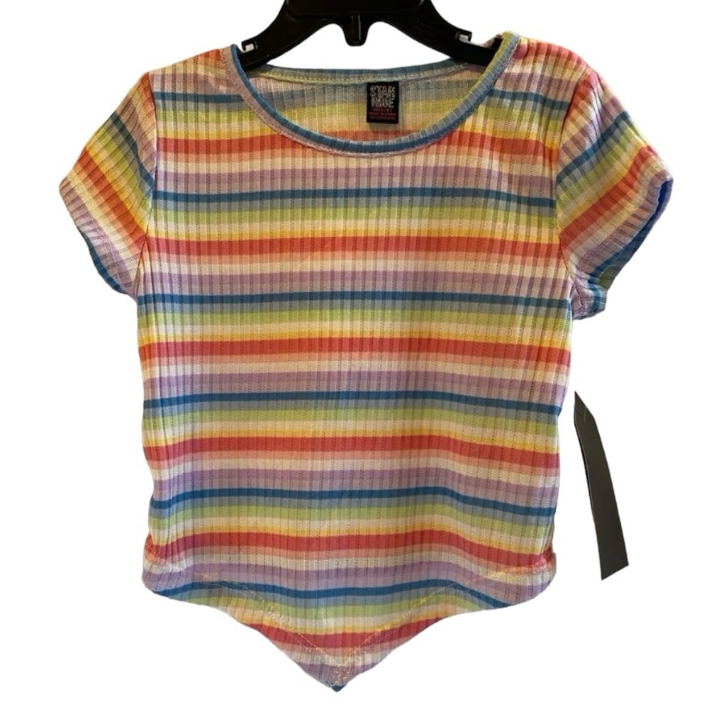 🆕Star Rider Stripe Hanky Hem Tee Girls Size 5/6